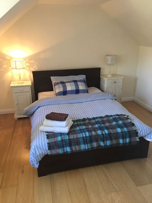 Double bed in bedroom