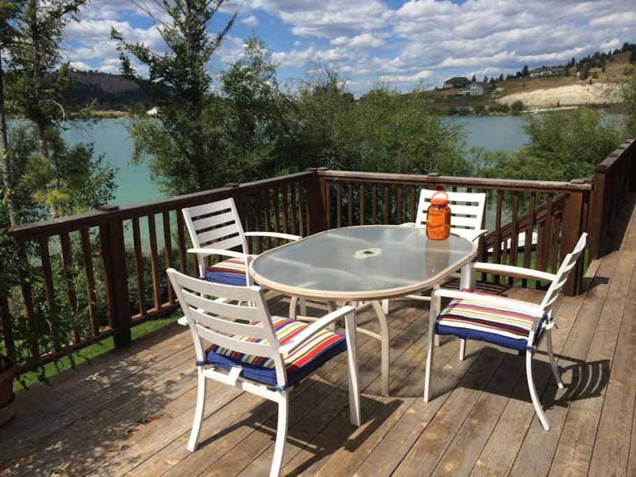 Sit out on the deck and look out onto the lake