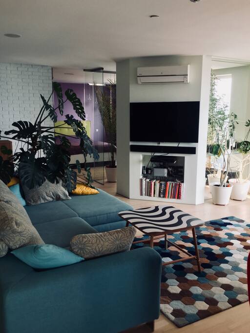 Living room with appliances