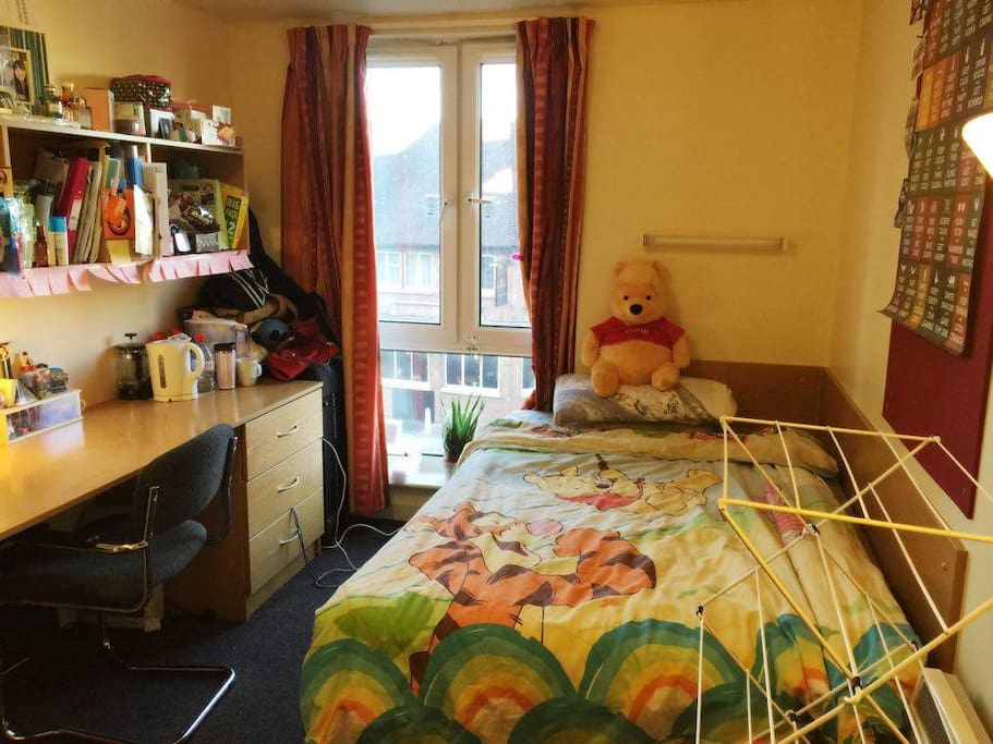 Double bed with large desk