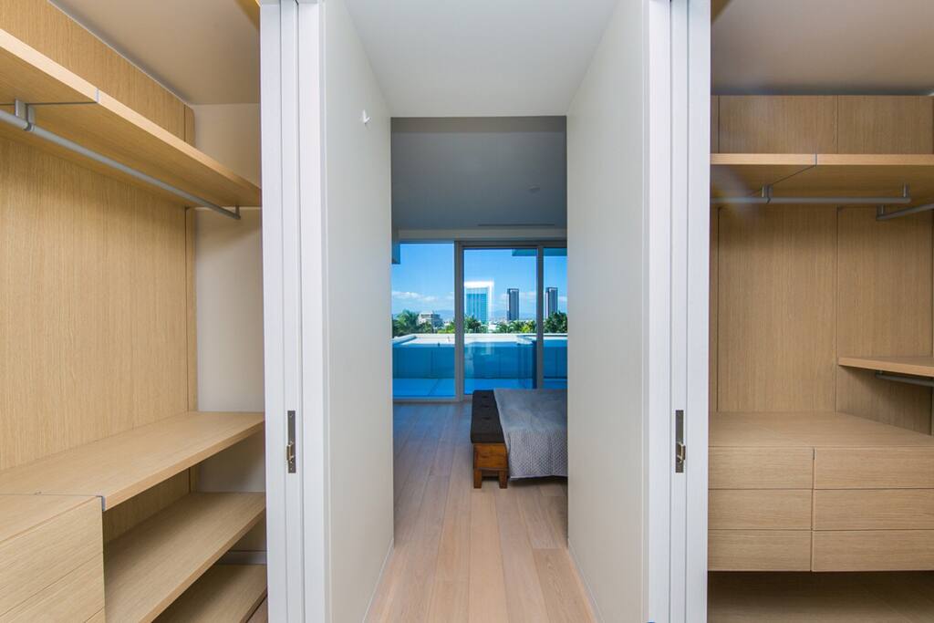 Master bedroom with lots of closet and drawers