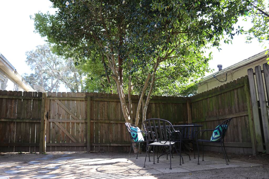Wonderful outdoor seating area for morning coffee