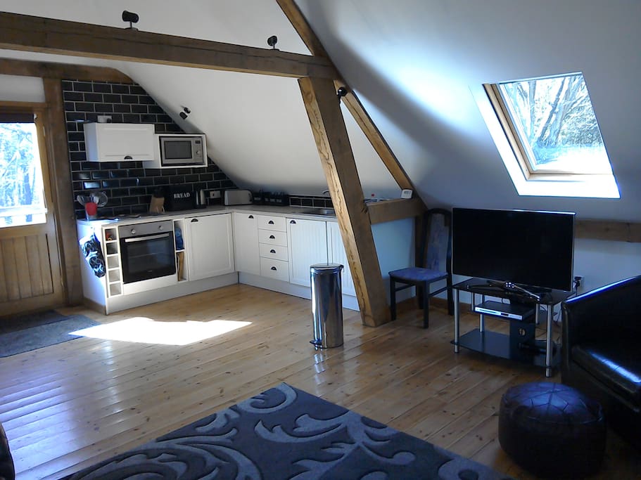 Compact kitchen area.