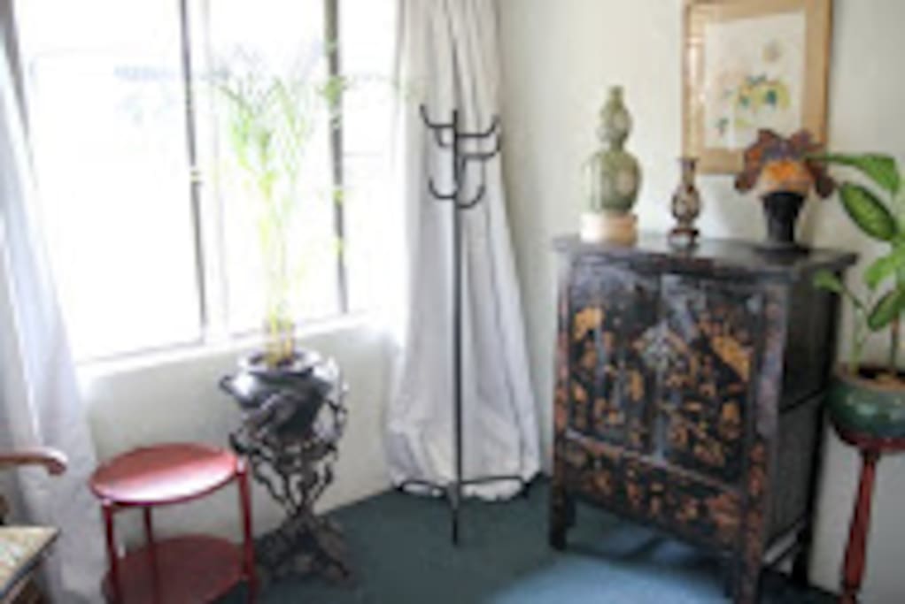 Your room has lots of natural light and places to hang and store your belongings.