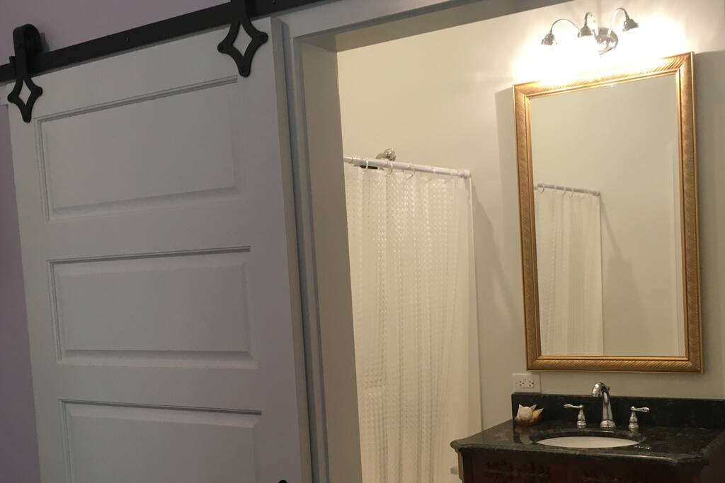 We include a private bathroom with granite sink tops and a full bath/shower.