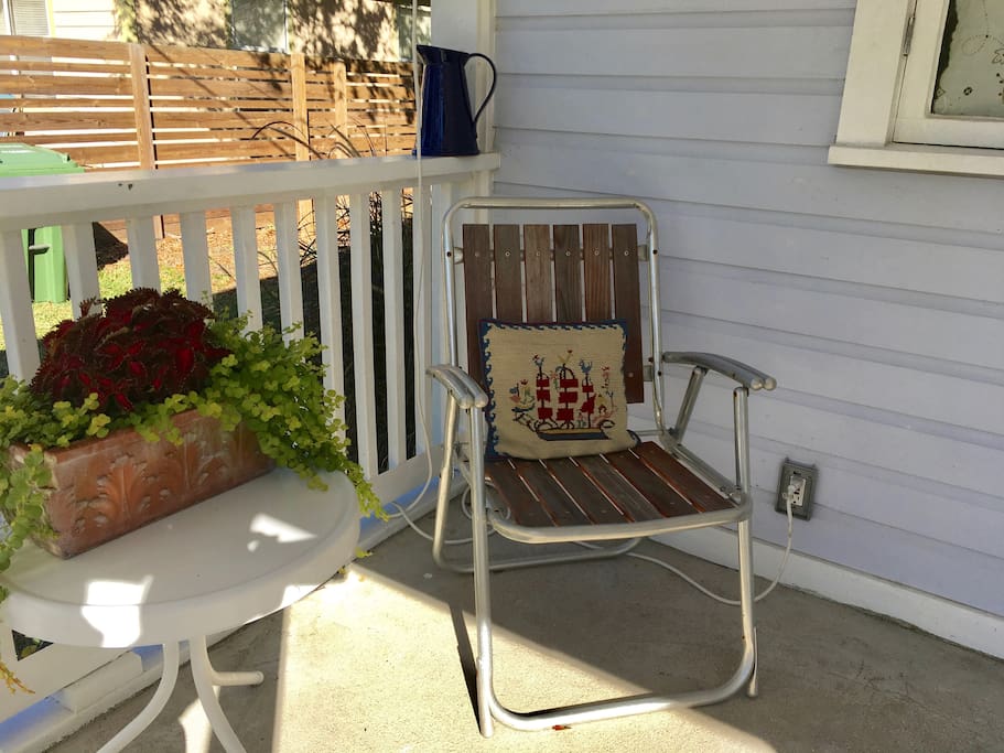 Enjoy a cup of tea or a cold beverage whilst sitting on your own, private front porch, whilst watching the comings and goings of this quiet neighborhood.