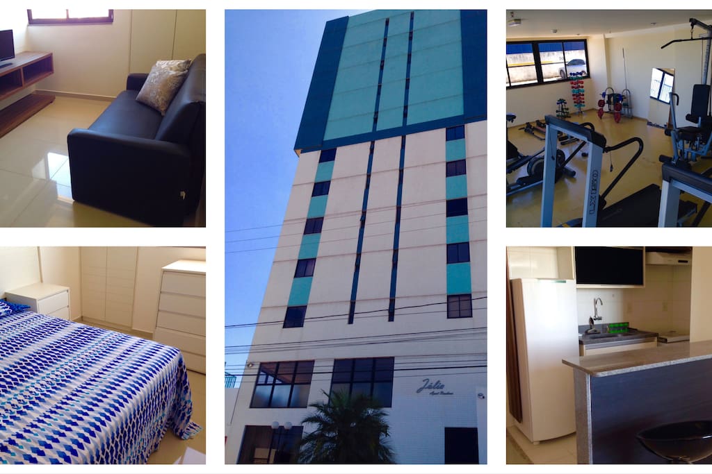 Quarto/Sala/Cozinha num excelente Edificio equipadíssimo