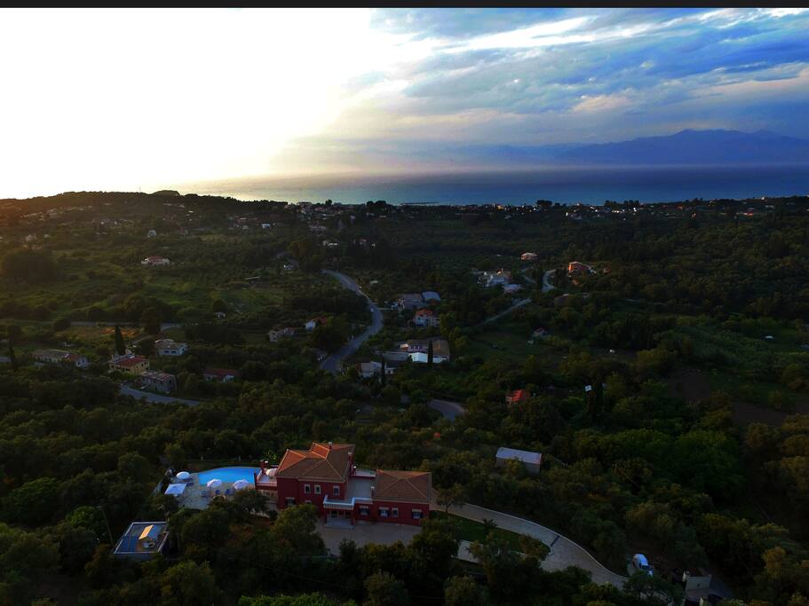 RR overlooking the Ionian Sea. Just 1000 meters away from it.
