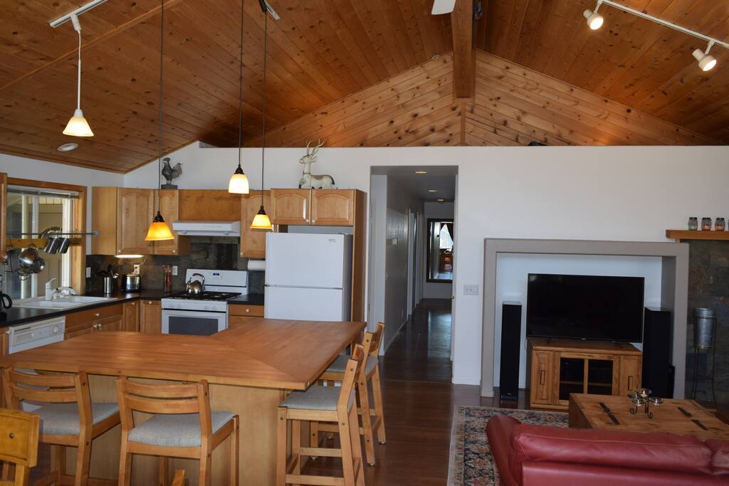 Entertainment area view of kitchen