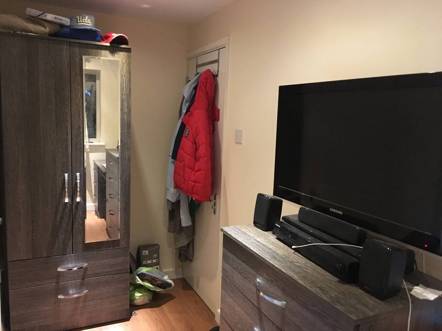 drawer space and wardrobe