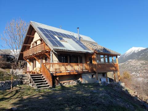 Mountain house with panoramic views.