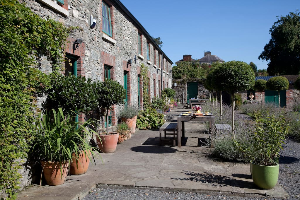 This is a view up the terrace, to the main house which was built in 1710, and has been in our family since then.