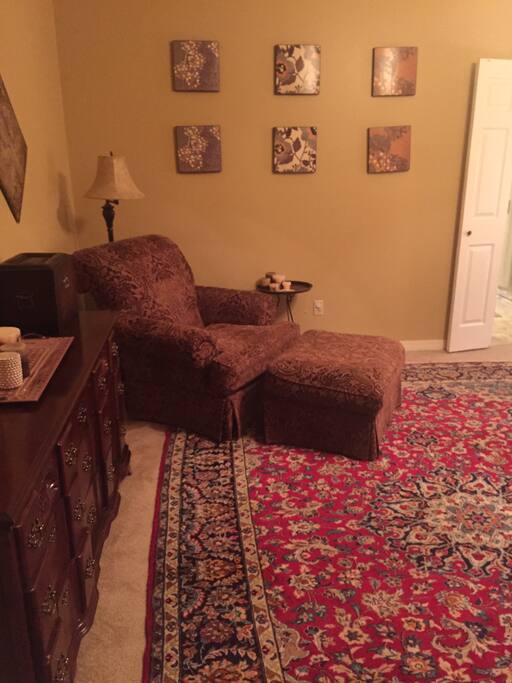 Sitting area in master bedroom
