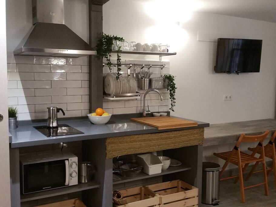 livingroom with kitchen