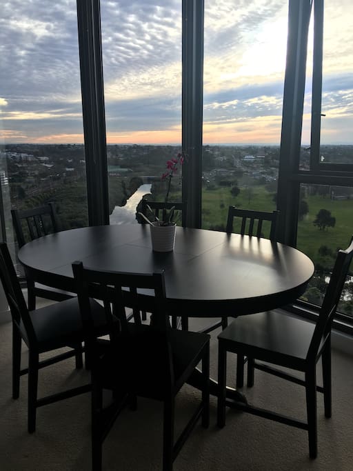 Dining with gorgeous sunset