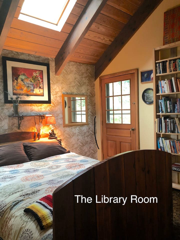 The Library Room with door to private deck