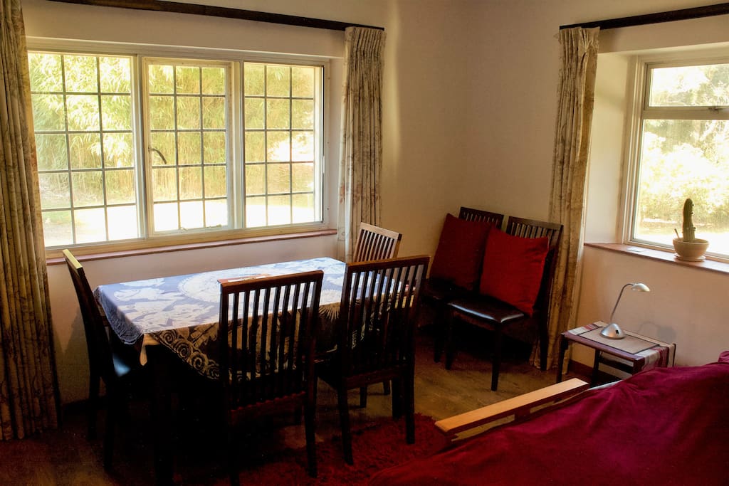 Our guest room includes a dining room table - handy for working, eating, or both!