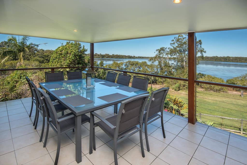 Watch the sun go down while making use of the outdoor dining area