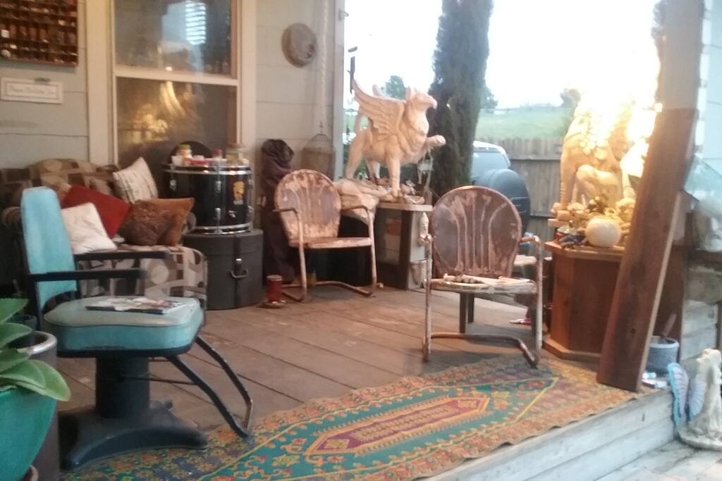 this is my front porch. can sit and visit and watch the cars go by!