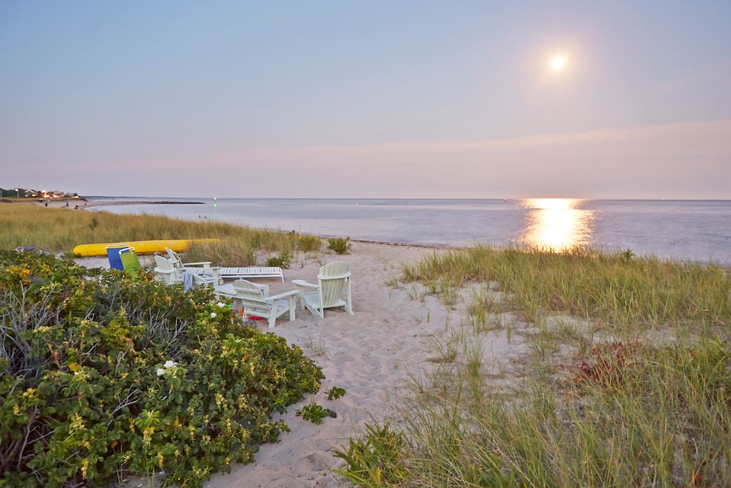 large private beach on vineyard sound