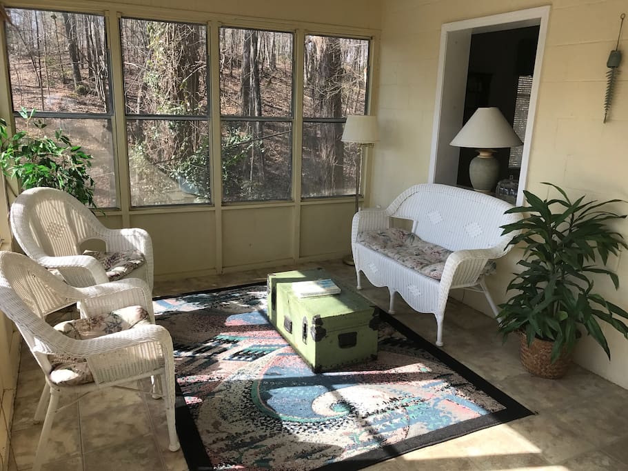 Sun porch overlooking lake