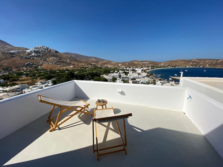 Two terrace beach house with best views on Serifos