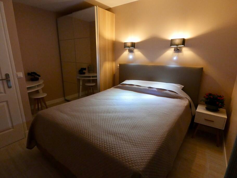 Ultra Comfortable bedroom with double bed and TV