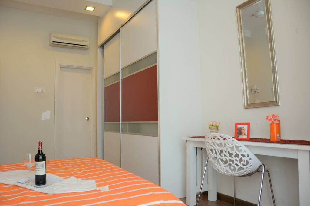 Master room huge sliding door wardrobe