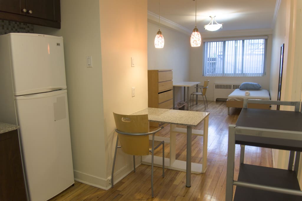 Kitchen is to your immediate left