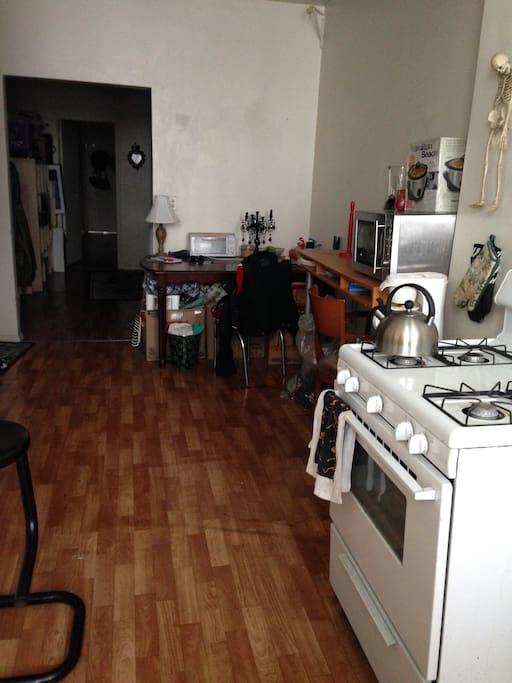 Sunny Kitchen with fire escape access
