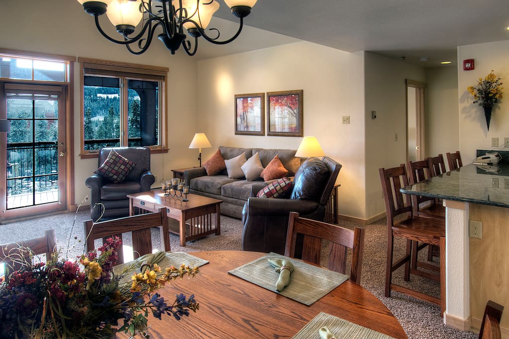 Living room and dining area