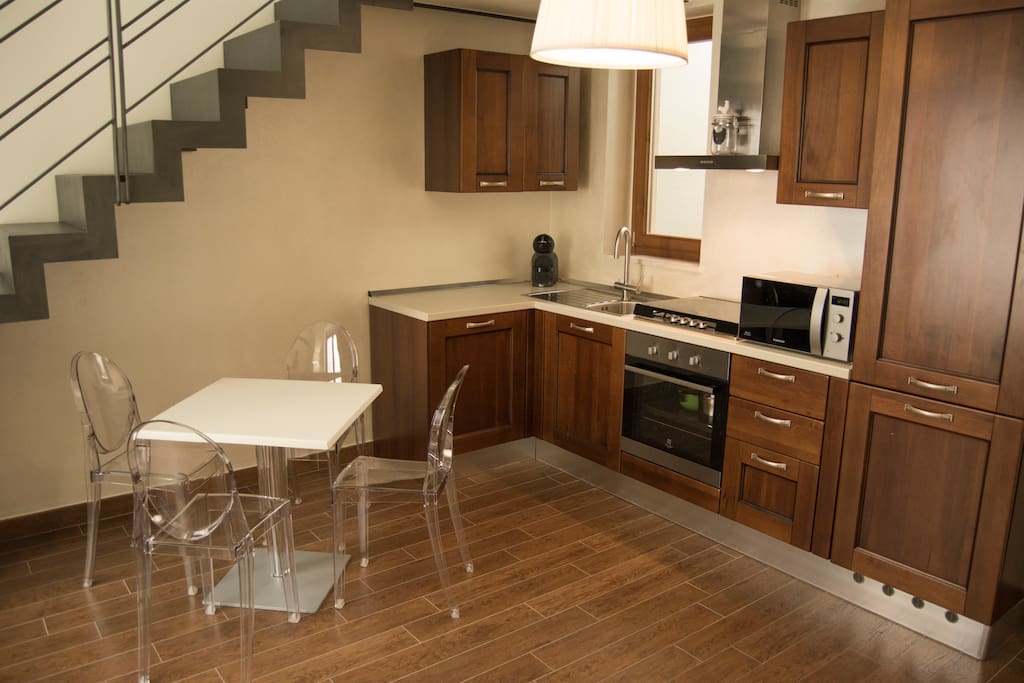 the kitchen