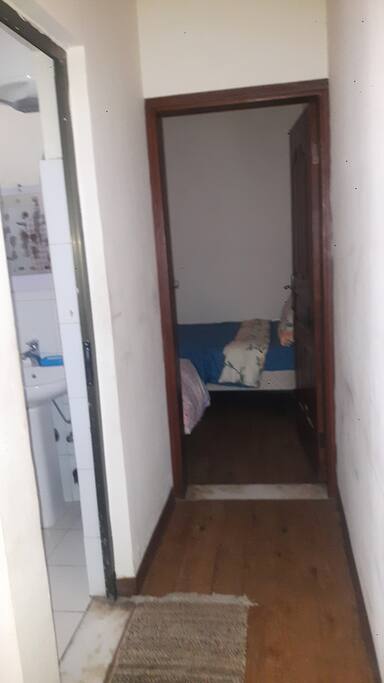 Access to the bed and shower room.