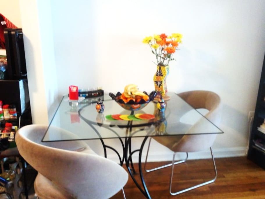 Dining table, which can be used for workspace also.