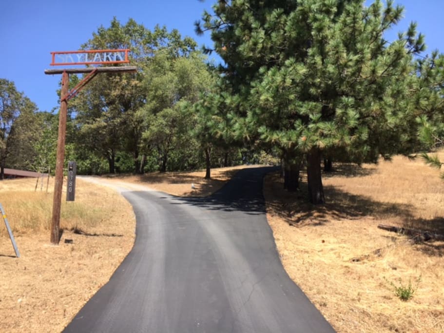 A view of the entrance to the property in summer.