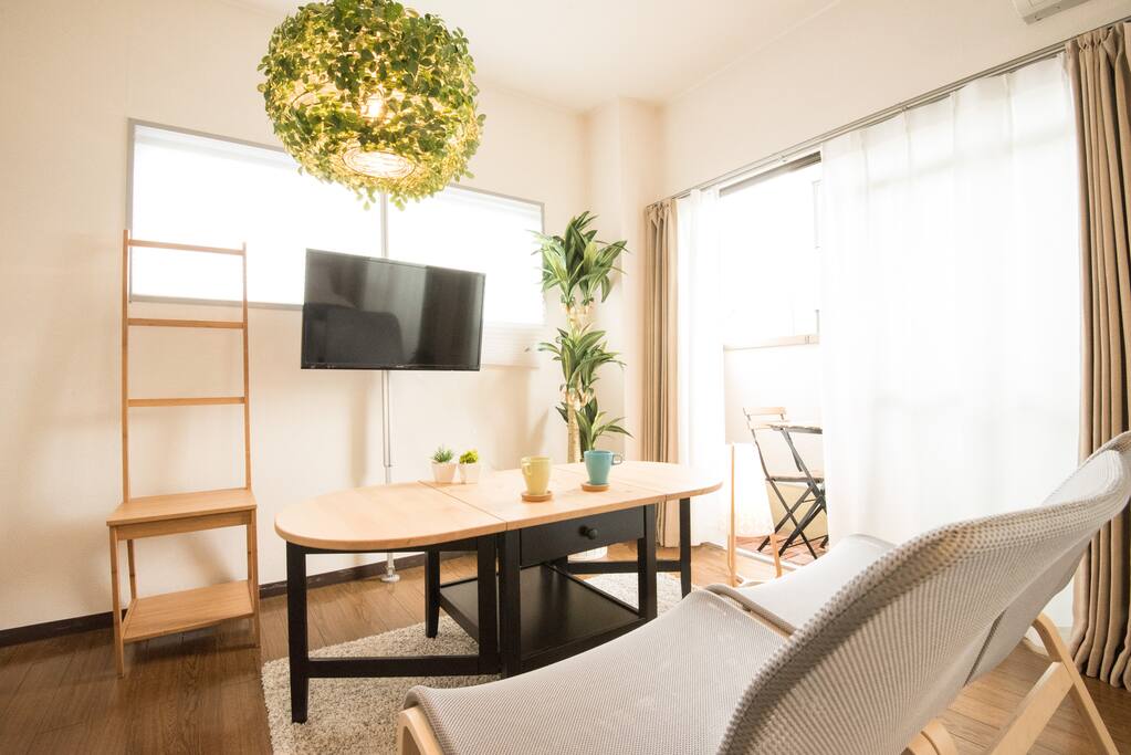 Living area. And little bit of terrace. Mac is not in the room.