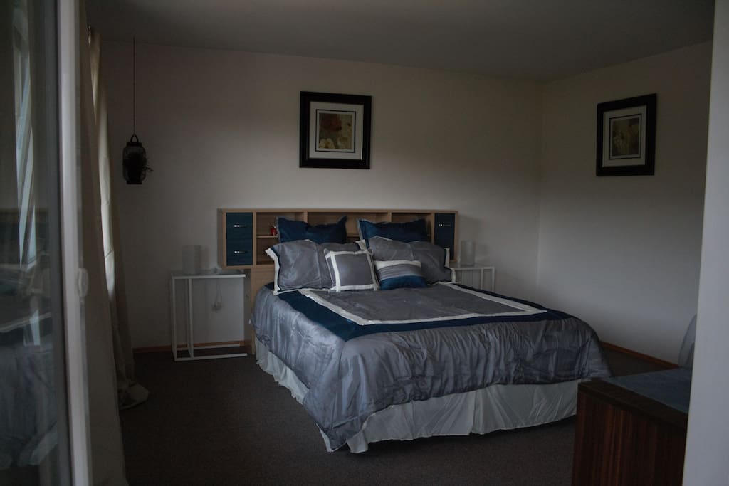 Master bedroom with queen-sized bed