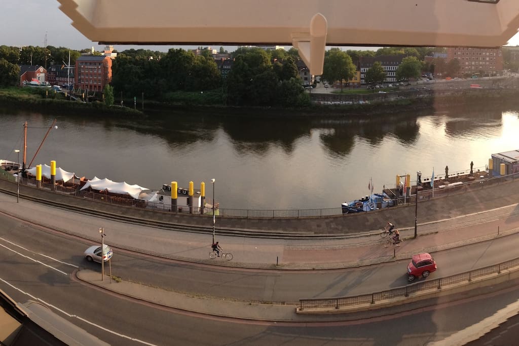 Blick aus dem Fenster mit Blick auf die Weser