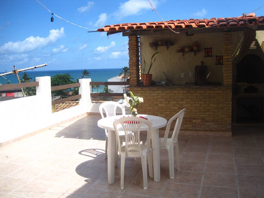 Vista com espaço para a churrasqueira