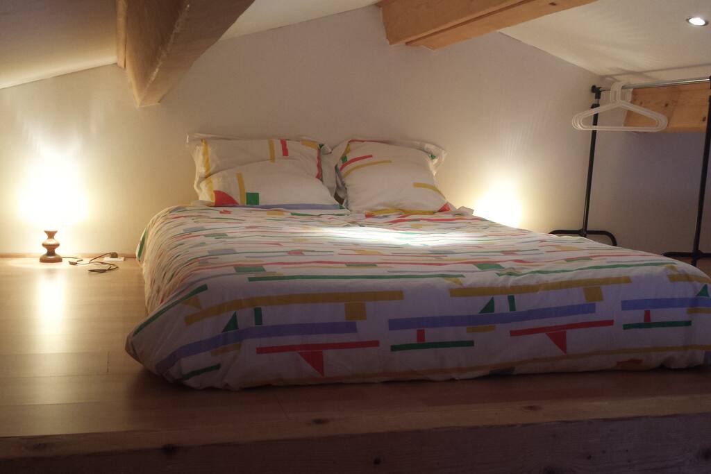 couchage mezzanine sommier à latte et matelas