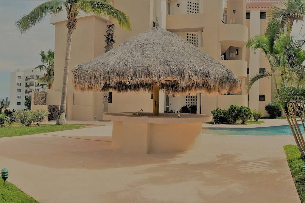Pool area steps outside the unit's front door. :)