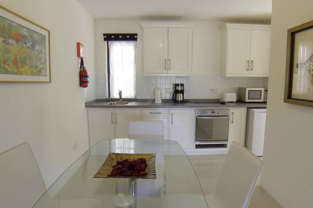 Fully fitted kitchen and dining area