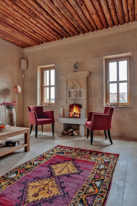 fireplace in the living room