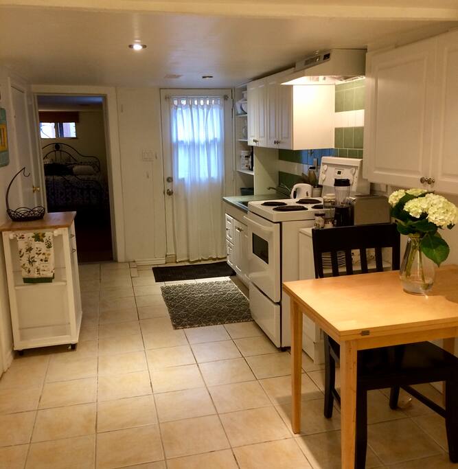The kitchen and living space are open-concept.
