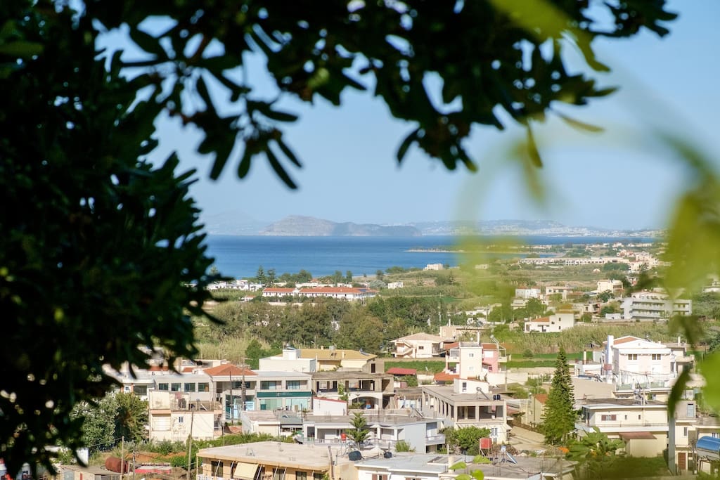 Amazing panoramic view from the front balcony. Located at Kolimpari village and near world famous locations!