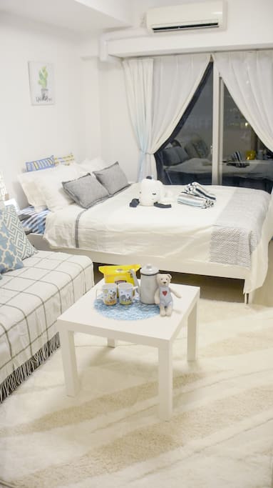 Double bed and Sofa