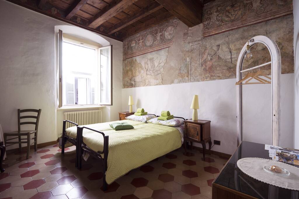 doble bed, one, two or three single bed available