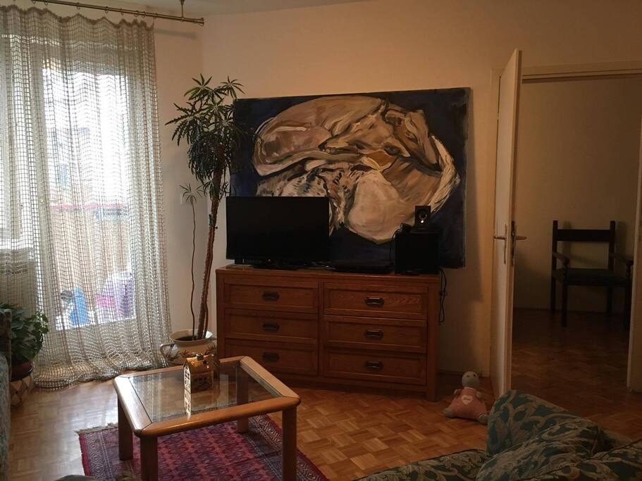 Living room and entrance to the bed room
