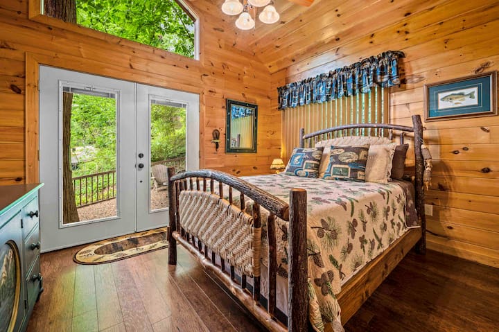 Bedroom with new Roku TV, large closet, and walkout to patio area!