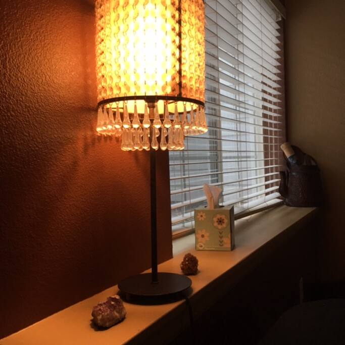 A view out the window from the bed.